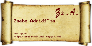 Zsebe Adriána névjegykártya
